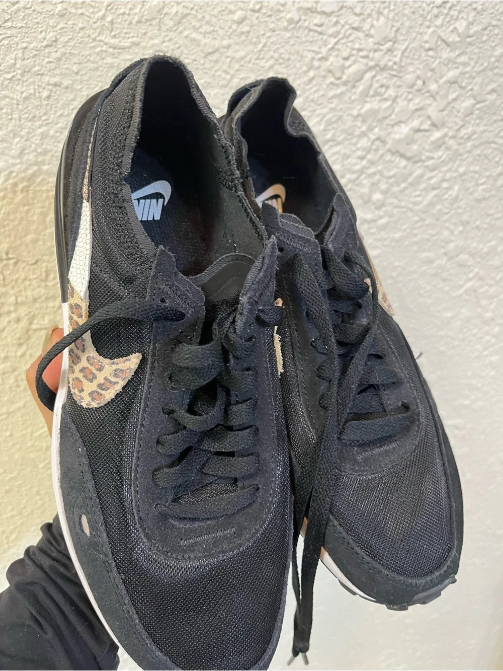 Nike Waffle One – Black / Leopard 🖤🐆